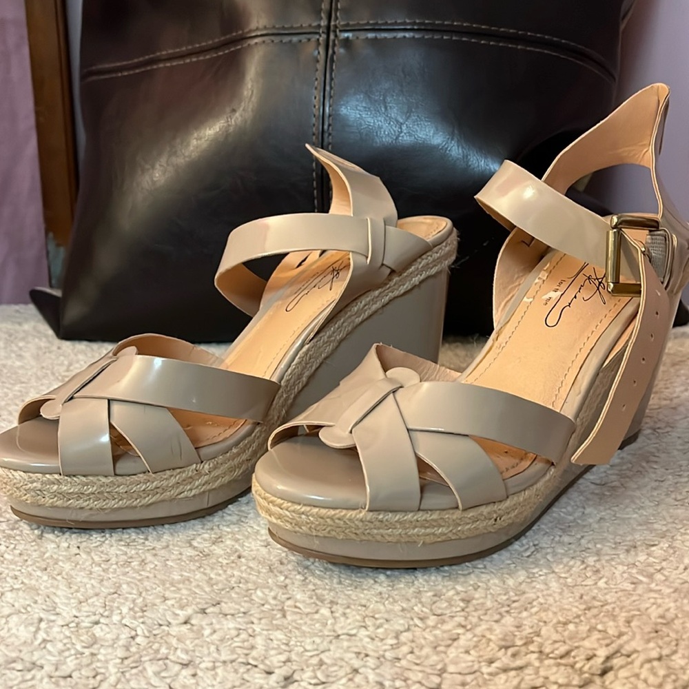 Diana Gilman  for theme Tan Platform/Wedges Patent Shoes